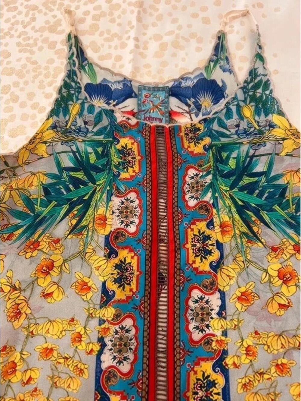 Gorgeous Johnny Was Floral Silk Tank Dress - Picture 4 of 9